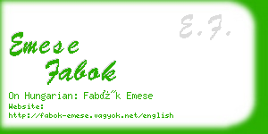 emese fabok business card